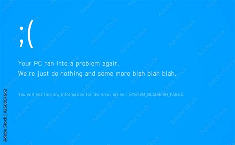 Fake Funny Blue Screen Of Death Bsod Error Message During System