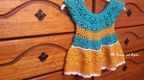 Como Tejer Un Hermoso Vestido Para Bebe A Crochet Ganchillo Tutorial