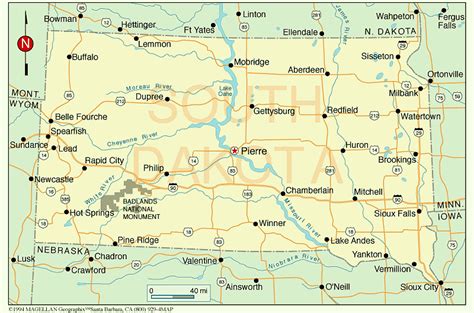 South Dakota County Map With Cities Map Of Usa States
