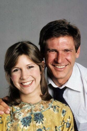 Carrie Fisher Harrison Ford Smiling Pose Gag