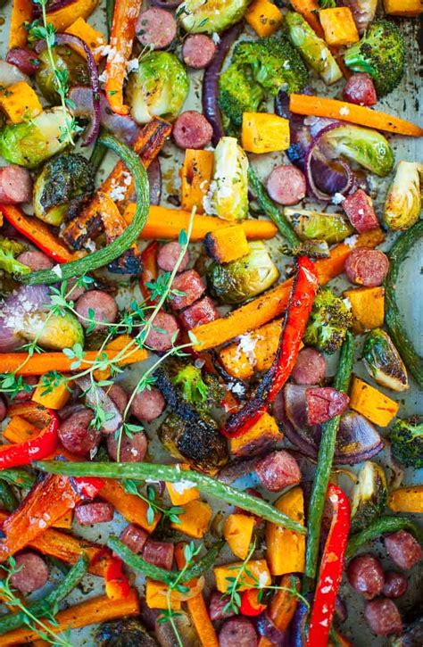 Salt (garlic should be quite soft). Sheet Pan Roasted Vegetables with Sausage | Joe's Healthy ...