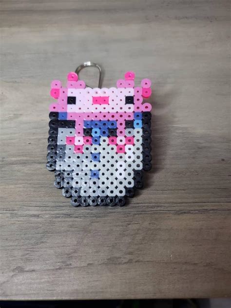 Minecraft Inspired Axolotl Bucket Perler Bead Keychains Etsy Australia