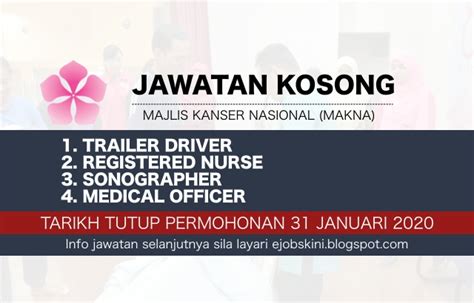Jawatan kosong pos malaysia berhad. Jawatan Kosong Majlis Kanser Nasional (MAKNA) Januari 2020