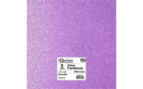 Pa Paper Accents Glitter Cardstock 12 X 12 Lavender 85lb Colored