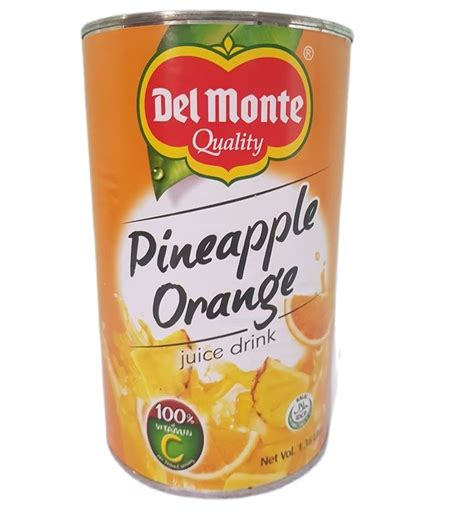 Del Monte Pineapple Orange Juice Drink Pack Of 1 Can X 136 Liters