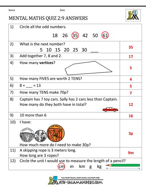 Quiz For 6 Year Olds With Answers