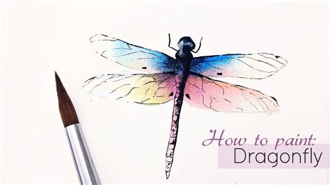 How To Paint A Dragonfly In Watercolor Easy Watercolour Dragonfly For