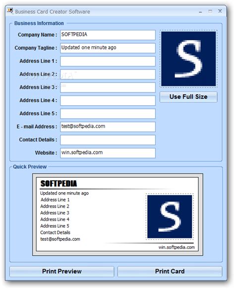 Design your business cards from scratch. Download Business Card Creator Software 7.0