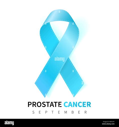 Prostate Cancer Awareness Month Realistic Light Blue Ribbon Symbol Medical Design Vector