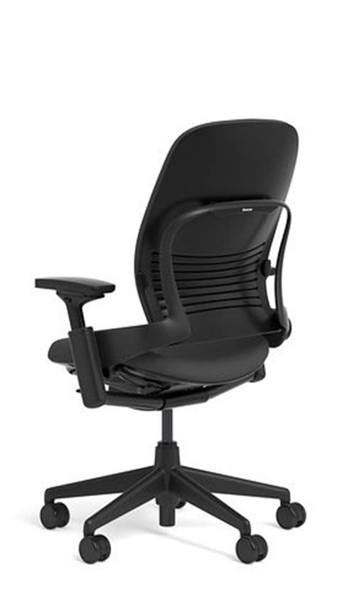 Optional adjustable headrest and standard carpet casters are included on this chair. Steelcase Leap Chair, Black Fabric | eBay