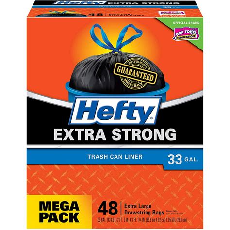 Hefty Strong Large Trash Bags 33 Gallon 48 Count