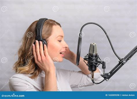 Speech Recording On Radio Stations The Announcer Works In The Studio