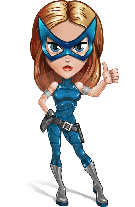 Pretty Superhero Woman With Mask Cartoon Vector Character 112