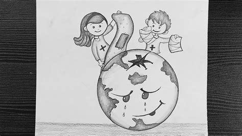 Save Earth Pencil Drawing Save Nature Save Earth Drawing Step By Step Pencil Sketching