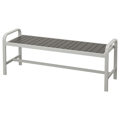 SjÄlland Bench Outdoor Light Gray Dark Gray Ikea