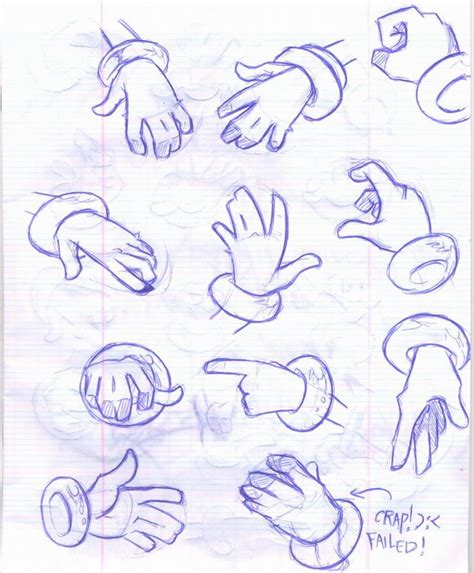 Hand Practice 1 By Cloudshadezer0 On Deviantart How To Draw Sonic