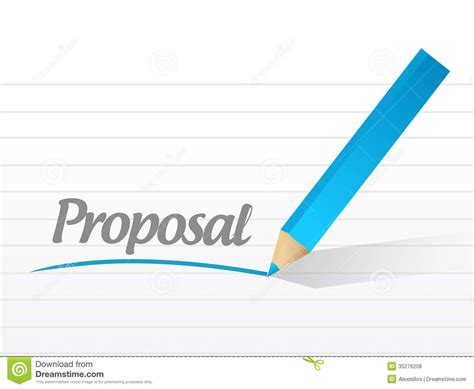 Word Proposal Written On A White Piece Of Paper Stock Illustration