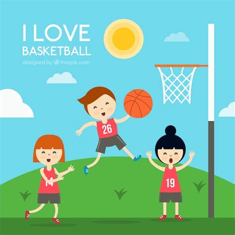 Kids Play Basketball Vectors And Illustrations For Free Download Freepik