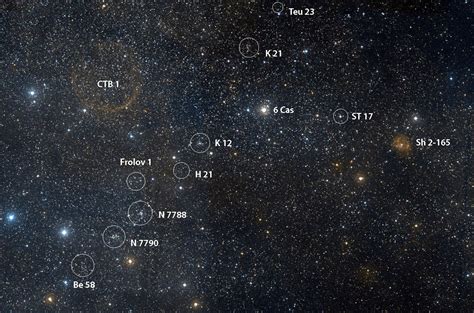 Cassiopeia Cornucopia — Pretty Little Clusters All In A Row Sky