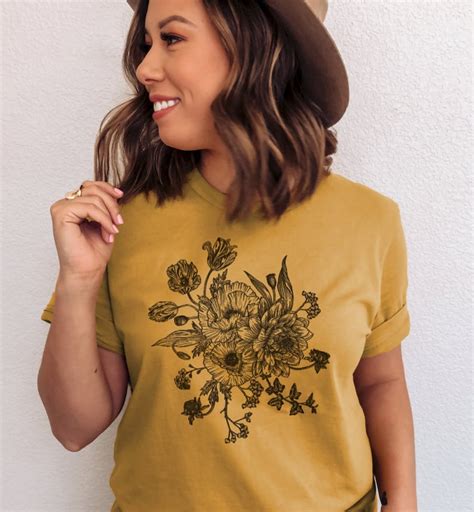 Nature Wildflower Shirt Nature Shirts For Women Etsy