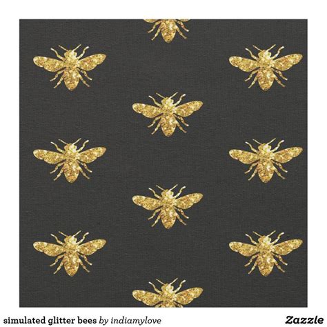 Simulated Glitter Bees Fabric Bee Fabric Printing On Fabric Bee