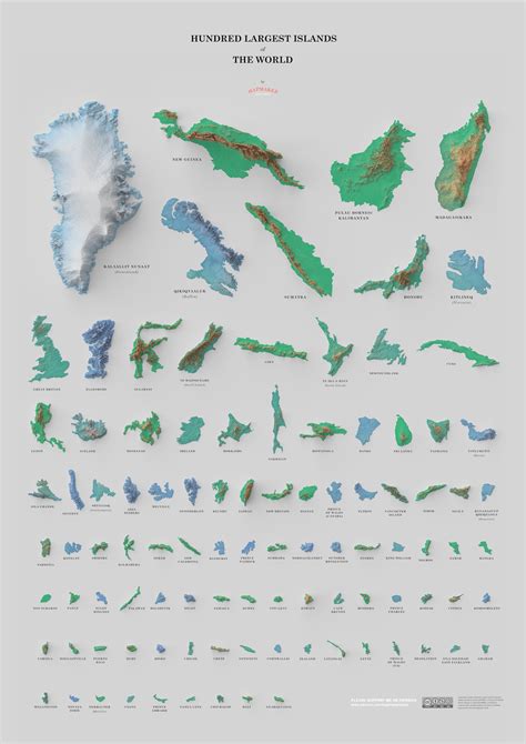 Map The Worlds 100 Largest Islands The Sounding Line