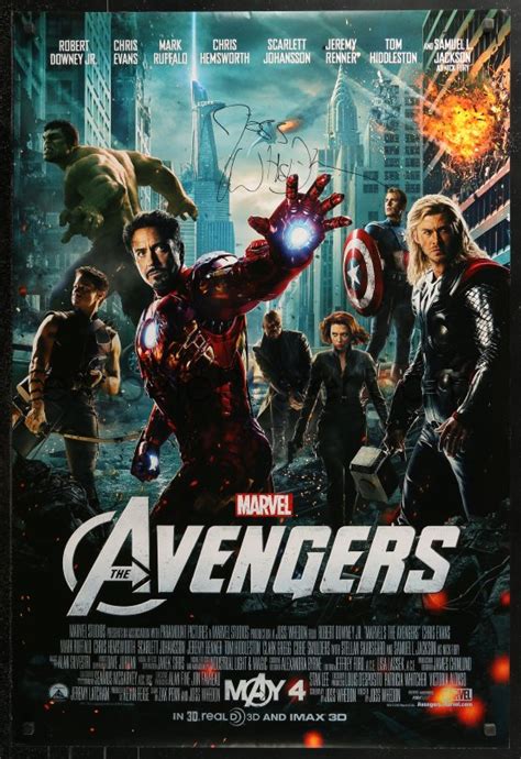 3y0016 Avengers Signed Advance Ds 1sh 2012 By