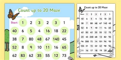 Counting Up To 20 Maze Worksheet Worksheet Teacher Made