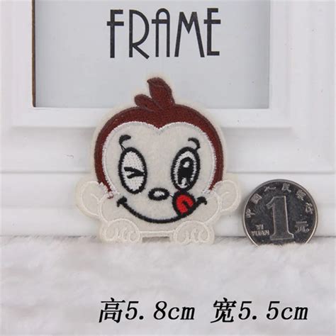 Fashion kids 10piece monkey Badge brand logo embroidered accessories gambar png