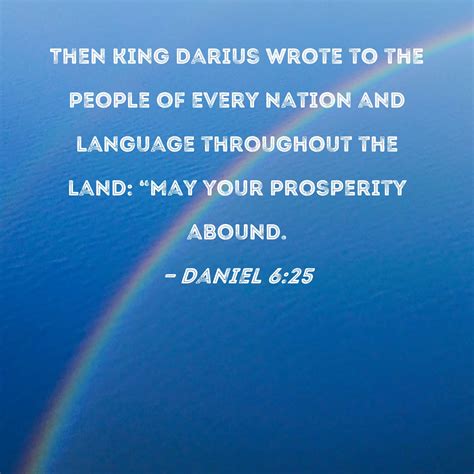 Daniel 625 Then King Darius Wrote To The People Of Every Nation And