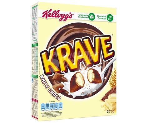 Krave Kellogg S Cereales Rellenos De Chocolate Blanco 375 Gramos