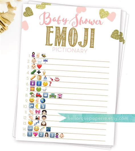 Guess up emoji baby shower answers cheats solution with emoji icons for iphone ipad android. Baby Shower Emoji Pictionary Game Answers . Pink and Gold ...