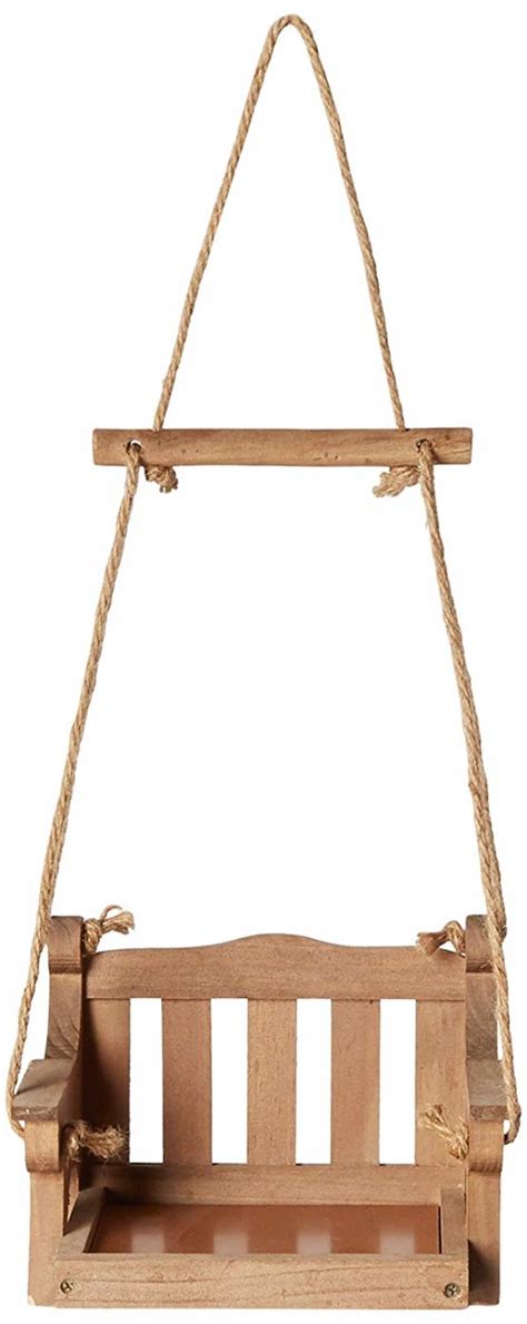 Wooden hanging yellow bird feeder bench swing seat seed garden handcrafted usa. Wildlife World Regency Swing Seat Bird Feeder - BigaMart