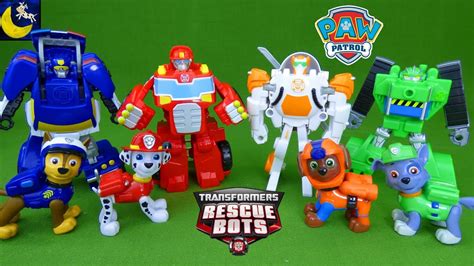 Paw Patrol Pups New Friends Transformers Rescue Bots Transforming