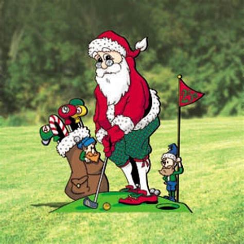 Golfing Santa Claus Lawn Art Decoration By Freemans4seasons