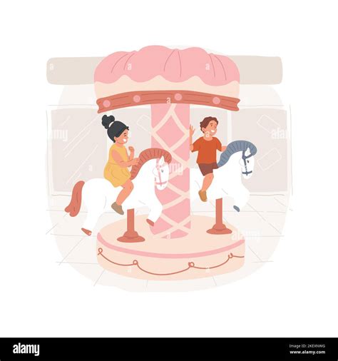 Merry Go Round Isolated Cartoon Vector Illustration Amusement For Kids