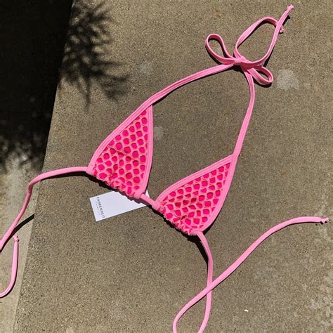 Pink Net Extreme Micro Bikini Top Bubblegum Pink Fish Net Etsy