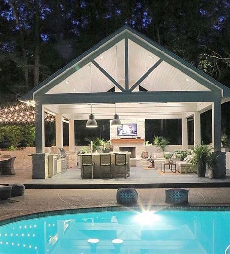 Backyard kitchen outdoor kitchen design kitchen fireplace pool patio outdoor living space outdoor decor backyard patio outdoor cooking using the latest pool design 3d technology, our pool designers work with you every step of the design process to build you your dream pool. 13 Clever Designs of How to Make Backyard Pool House Ideas ...