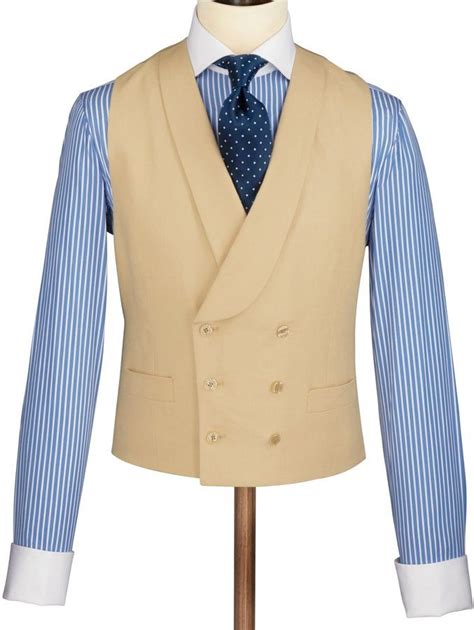 Charles Tyrwhitt Classic Fit Buff Linen Morning Suit Waistcoat