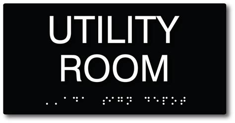 Utility Room Ada Sign 8 X 4 Tactile Letters And Grade 2 Braille