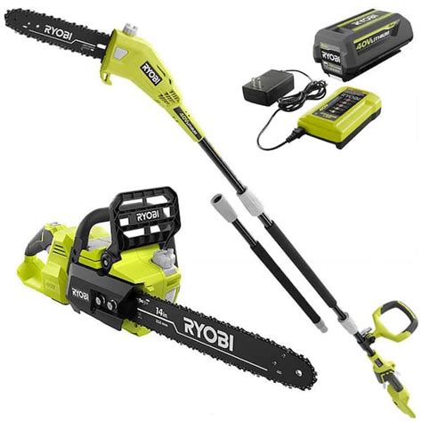 Ryobi 40v Brushless 14 In Cordless Battery Chainsaw And 10 In