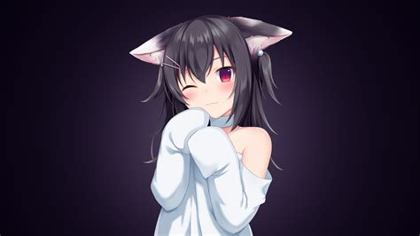 anime girl cat wallpapers wallpaper cave
