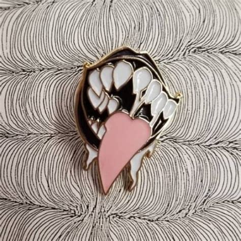 Fanged Mouth Soft Enamel Pin Drooling Mouth Gothic Pin Etsyde