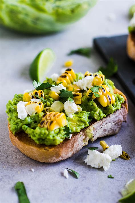 Grilled Corn Avocado Toast With Goat Cheese And Cilantro