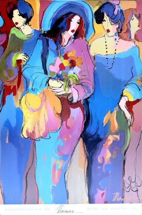 Isaac Maimon Fashionable Women And Flowers Fine Art Poster 36 X 24