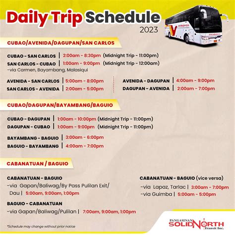 Pangasinan Solid North Bus Schedule Routes And Fare