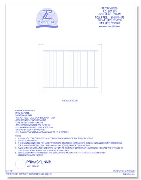 Vinyl Fencing Privacylink® Caddetails