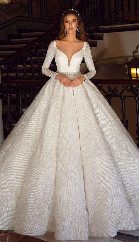 The Most Incredibly Beautiful Wedding Dress Long Sleeves Ball Gown Wedding Dress  Long