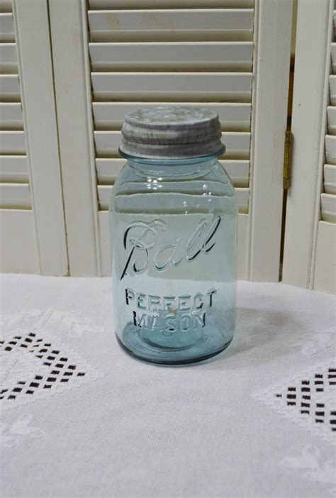 I haven't done as much canning as i would have liked to these past few years. Vintage Ball Blue Canning Jar 1 Quart Zinc Lid Perfect ...