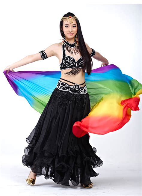 5 Pieces Performance Dancewear Polyester Belly Dance Costumes For Women